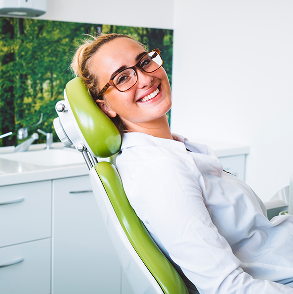 woman in dental chair