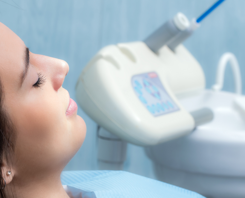 sedated woman at the dentist